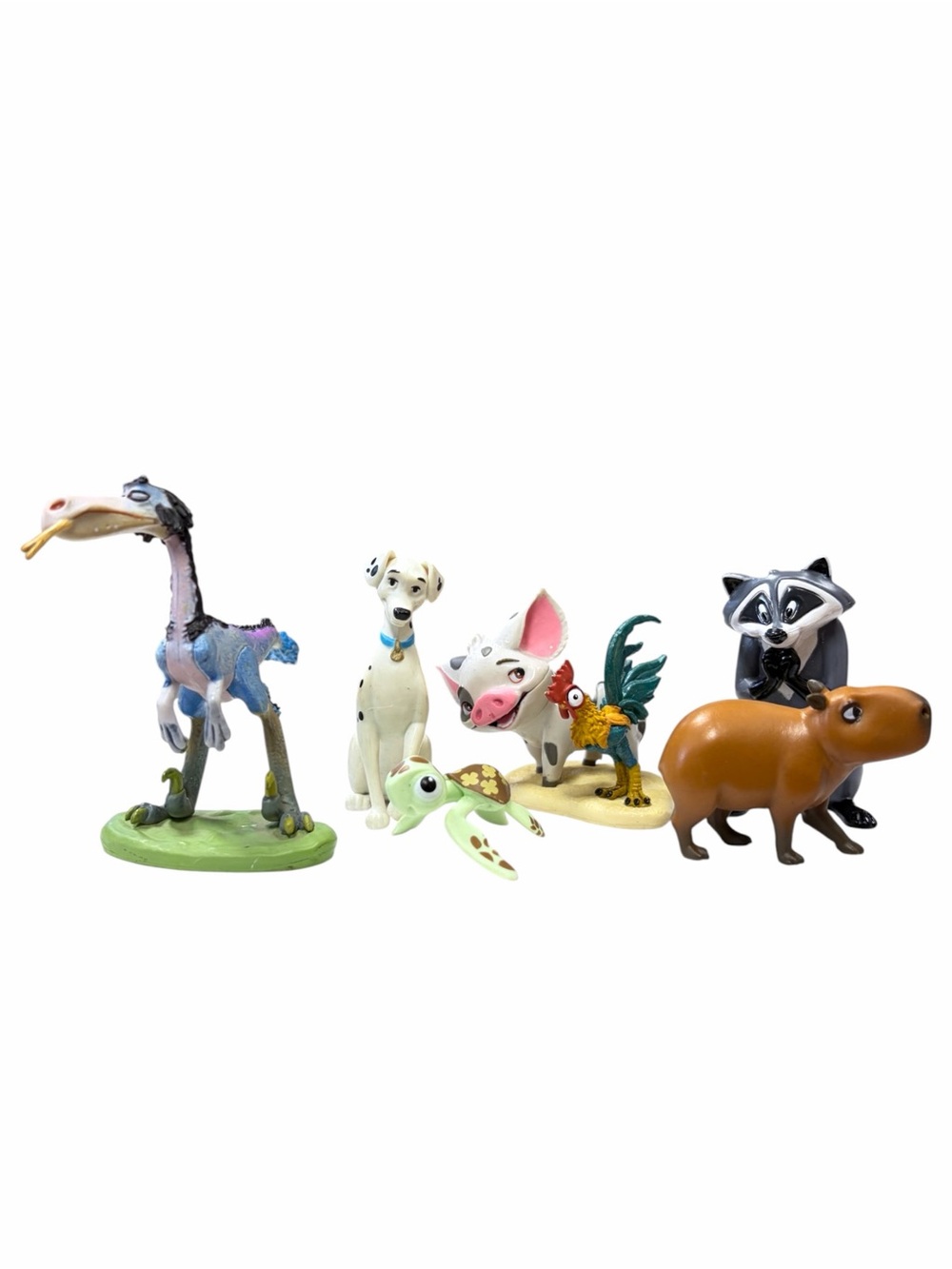 Disney Animal Figure Lot Moana Pua Hei Hei Pocahontas Meeko Dalmatian Turtle